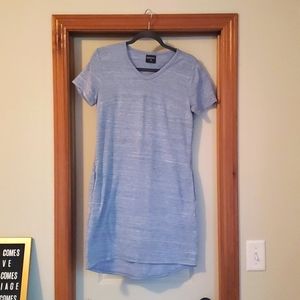 Heather blue t-shirt dress with pockets